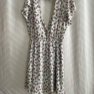 Forever 21 White Ice Cream Print Midi Dress